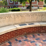 A photograph of a memorial bench on truman grounds
